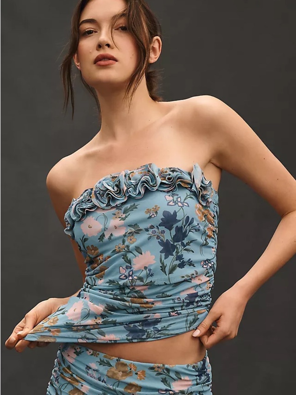 Anthropologie • NWOT 3D Floral Tube Top